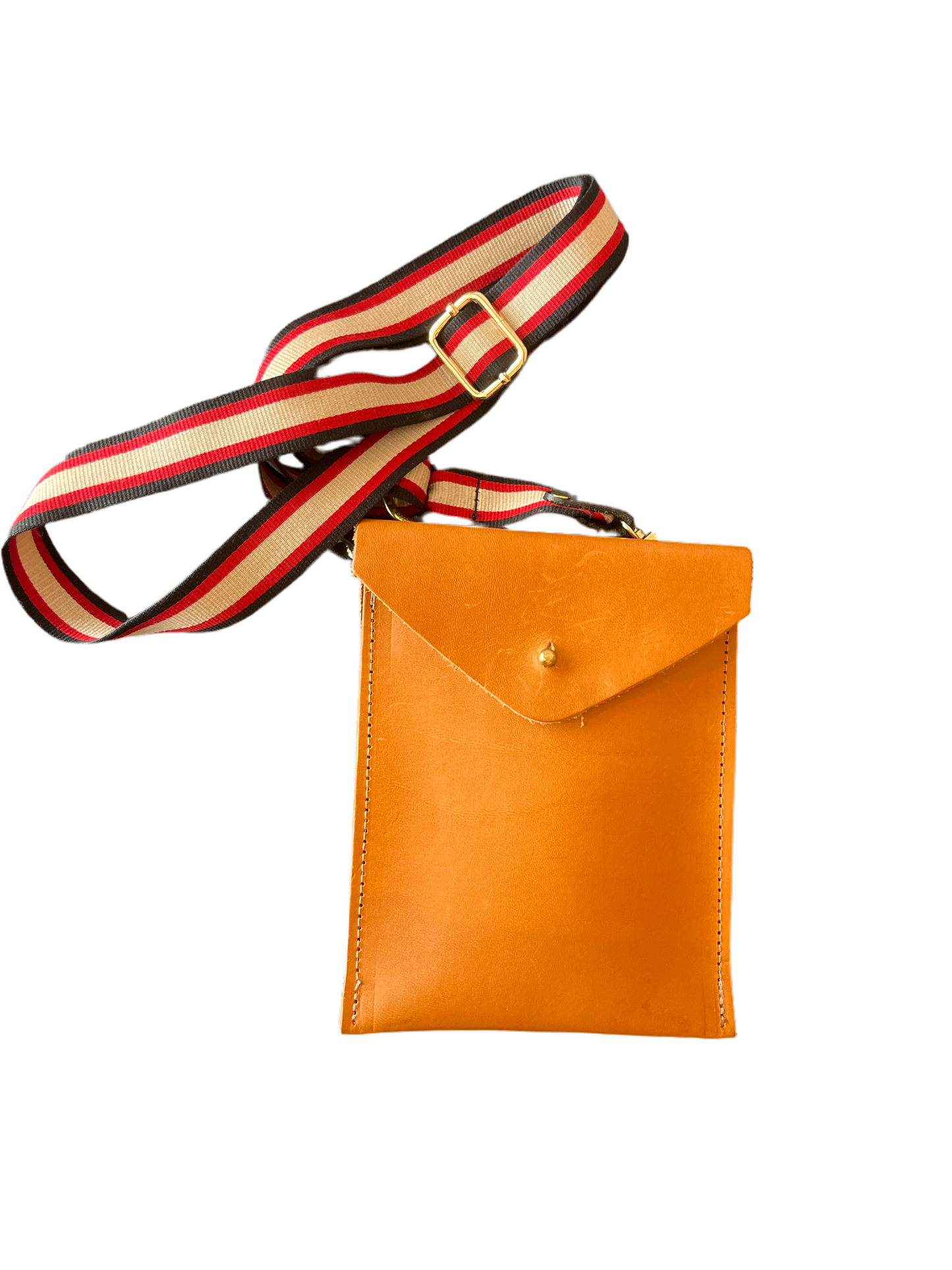 Handmade Leather Phone Cross-body Bag, Tan (adjustable strap)