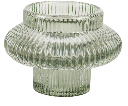 Glass Duo Candle Holder, Green