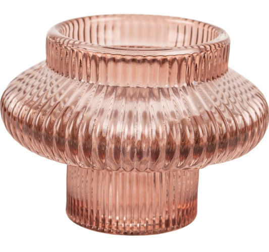 Glass Duo Candle Holder, Rose