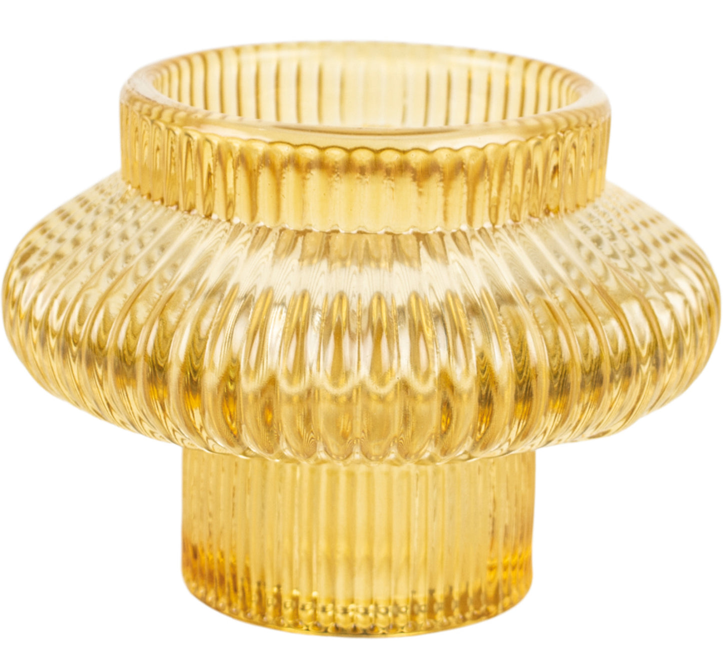 Glass Duo Candle Holder, Yellow