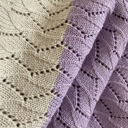 BABY BLANKET, LILAC & CREAM