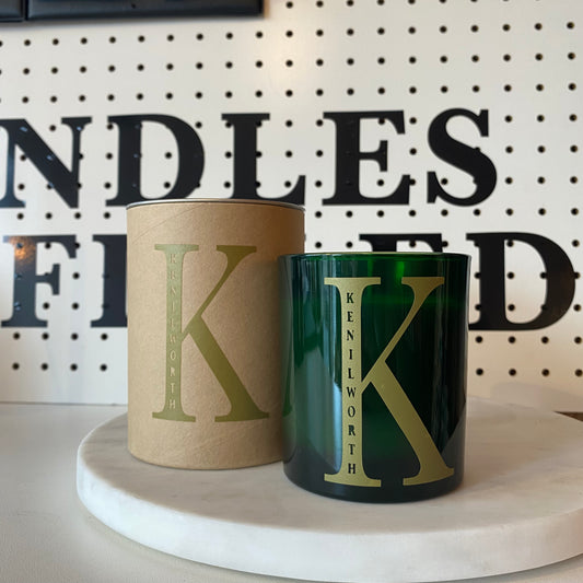 Limited Edition 'Kenilworth' Emerald Glass Soy Wax Candle