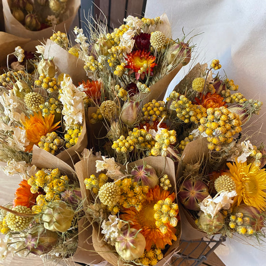 Mini Dried Flowers, Yellow Tones