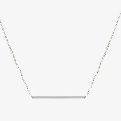 Medium Tube Necklace, Silver