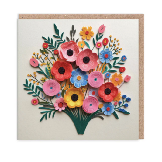 Paper Flowers Greeting Card
