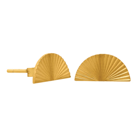 Gold Sunrise Crescent Studs