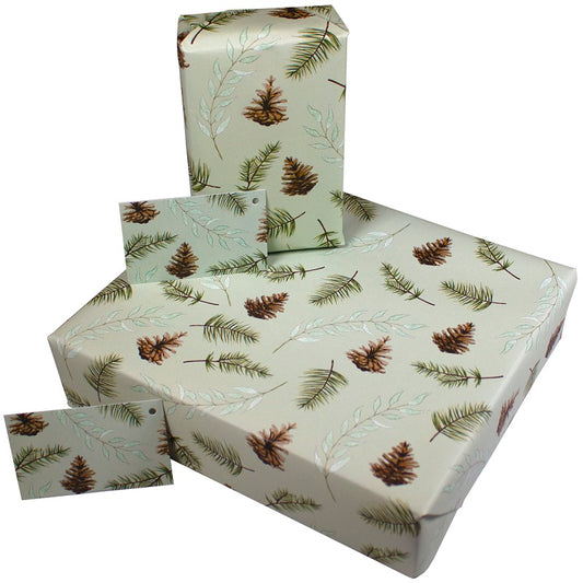 Christmas Wrapping Paper Sheet, Fir Cones